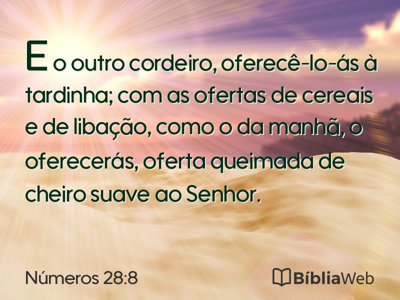 Números 28:8 em imagem para compartilhar