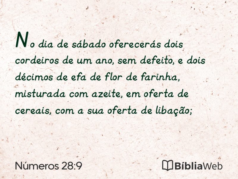 Números 28:9 em imagem para compartilhar