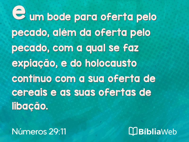 Números 29:11 em imagem para compartilhar