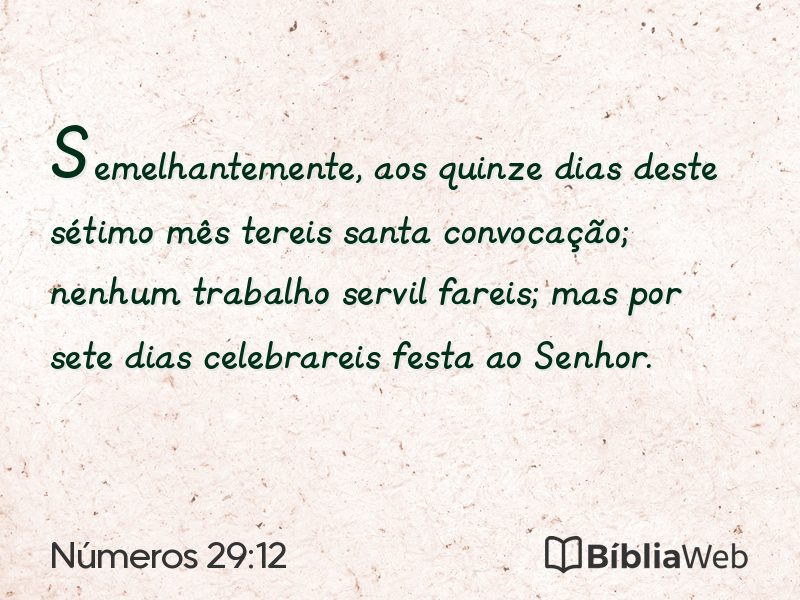 Números 29:12 em imagem para compartilhar
