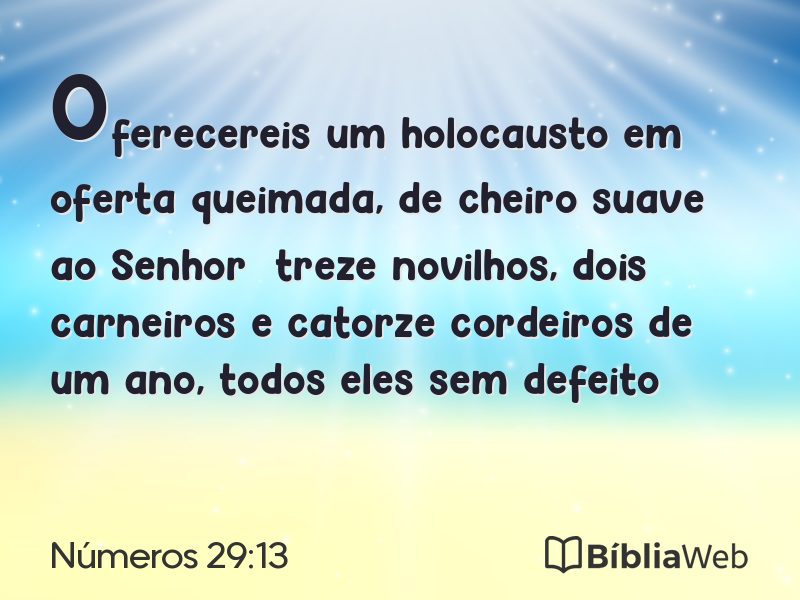 Números 29:13 em imagem para compartilhar