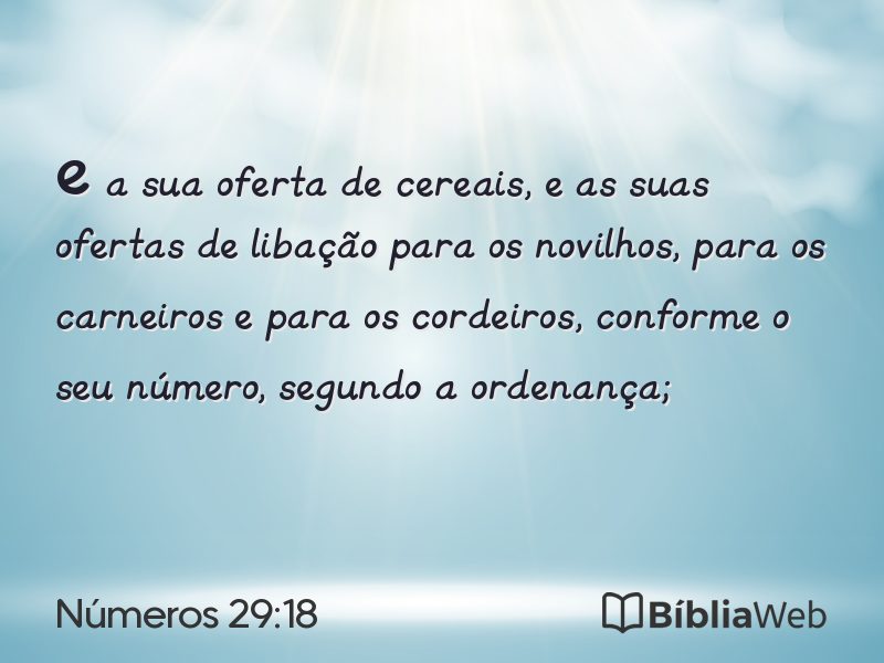 Números 29:18 em imagem para compartilhar
