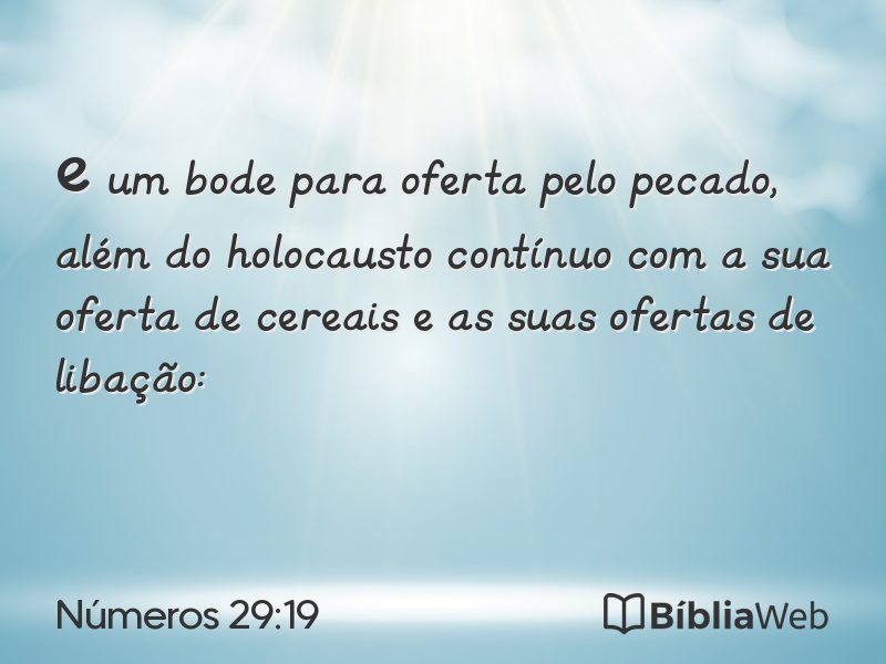 Números 29:19 em imagem para compartilhar