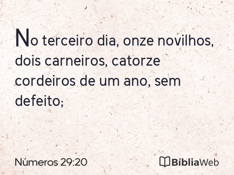Números 29:20 em imagem para compartilhar