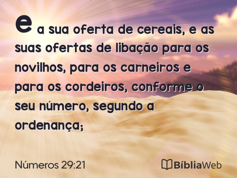 Números 29:21 em imagem para compartilhar