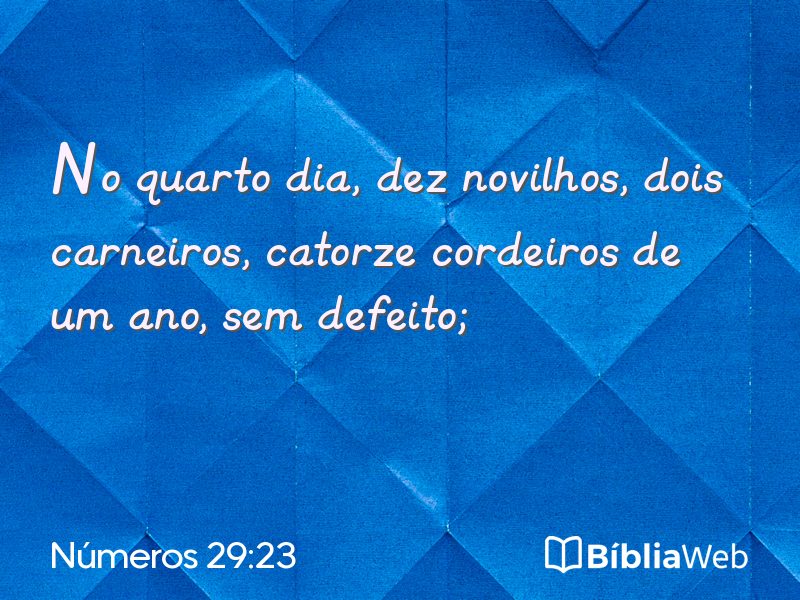Números 29:23 em imagem para compartilhar