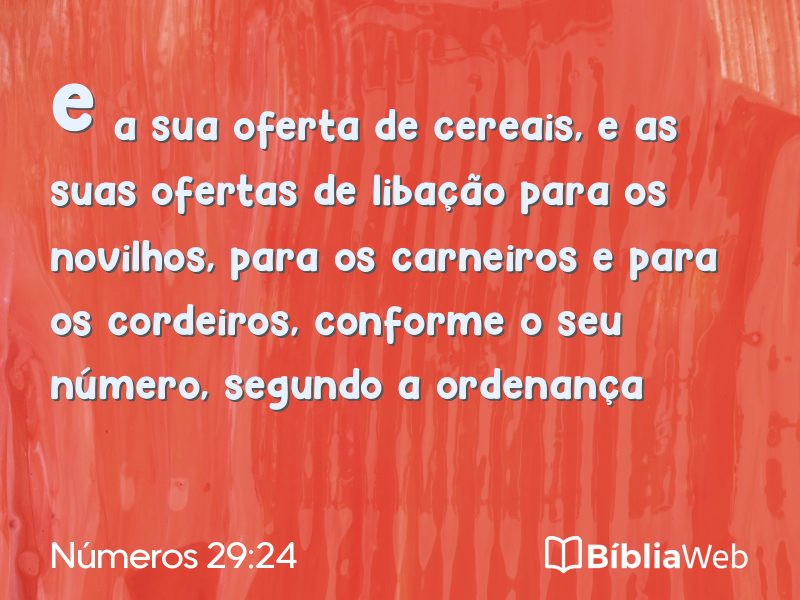 Números 29:24 em imagem para compartilhar