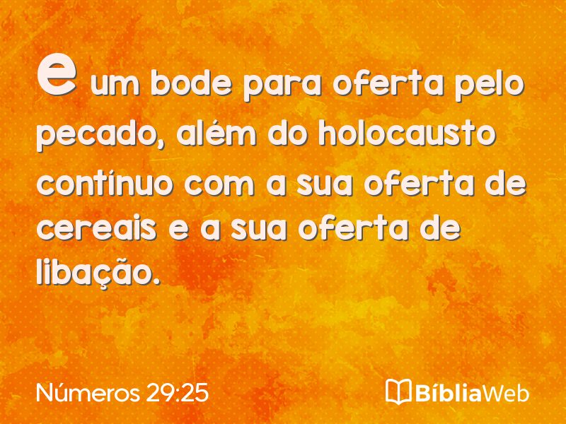 Números 29:25 em imagem para compartilhar