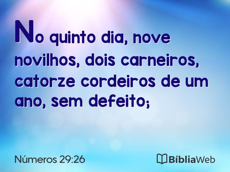 Números 29:26 em imagem para compartilhar