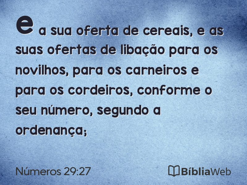 Números 29:27 em imagem para compartilhar