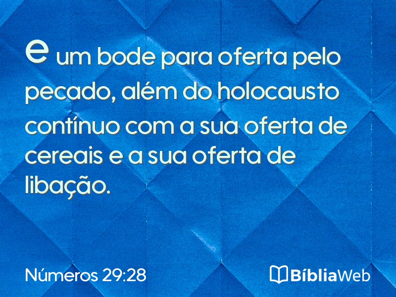 Números 29:28 em imagem para compartilhar
