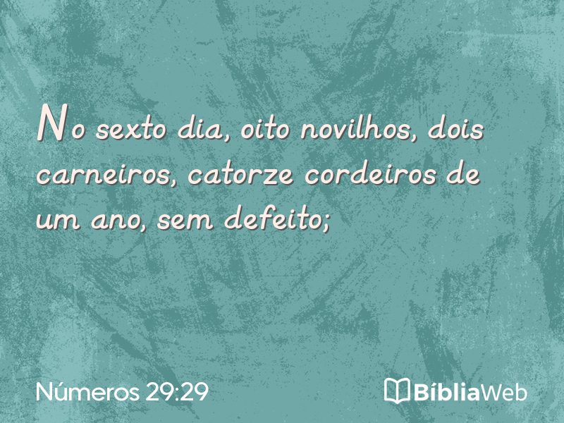 Números 29:29 em imagem para compartilhar