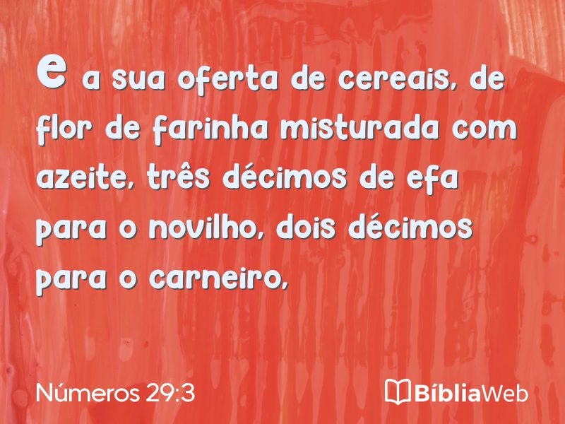 Números 29:3 em imagem para compartilhar
