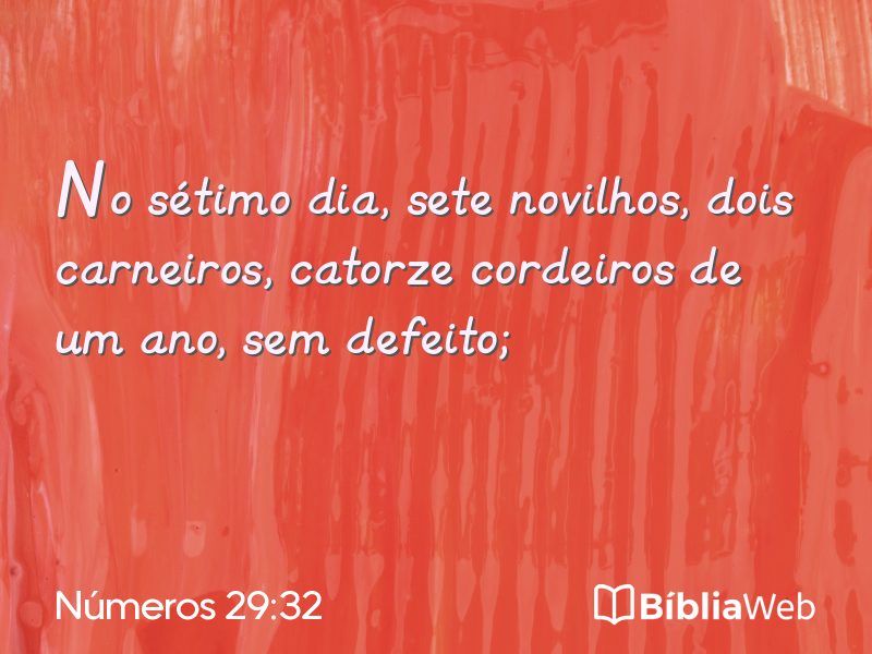 Números 29:32 em imagem para compartilhar
