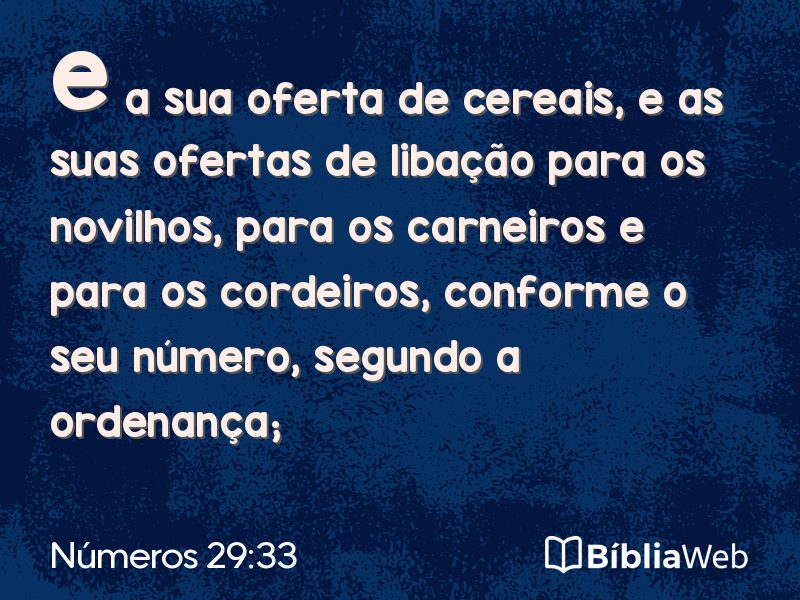 Números 29:33 em imagem para compartilhar