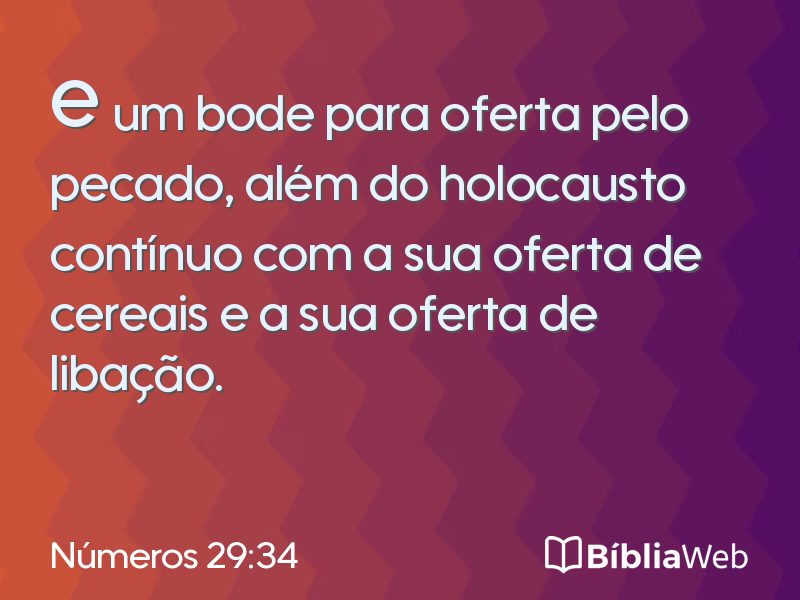 Números 29:34 em imagem para compartilhar