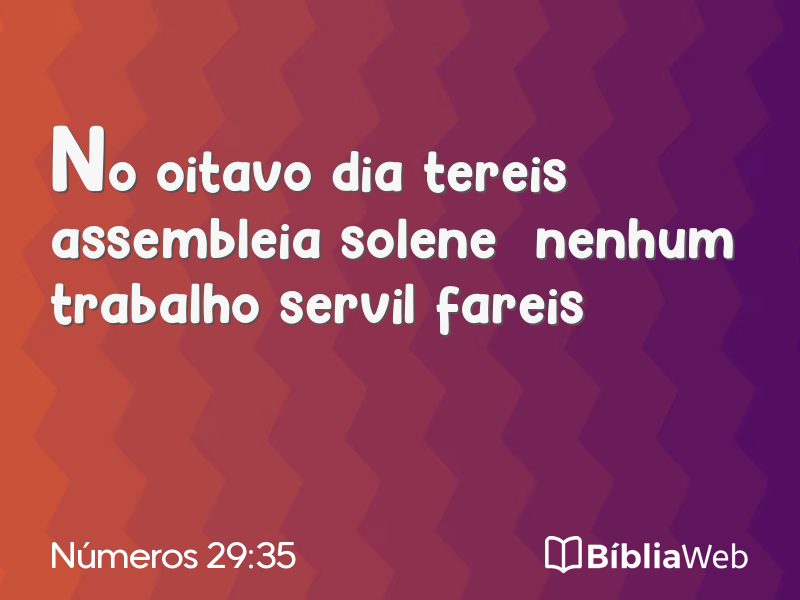 Números 29:35 em imagem para compartilhar