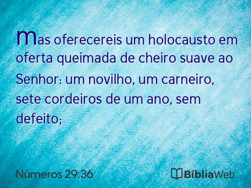 Números 29:36 em imagem para compartilhar
