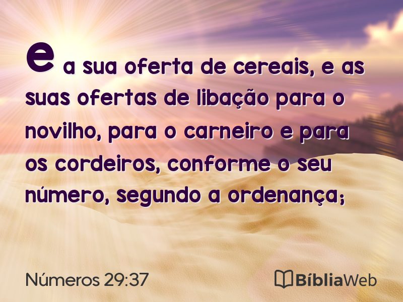 Números 29:37 em imagem para compartilhar
