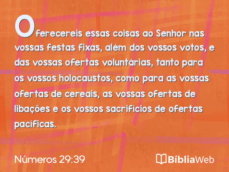 Números 29:39 em imagem para compartilhar