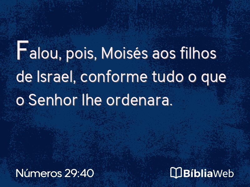 Números 29:40 em imagem para compartilhar