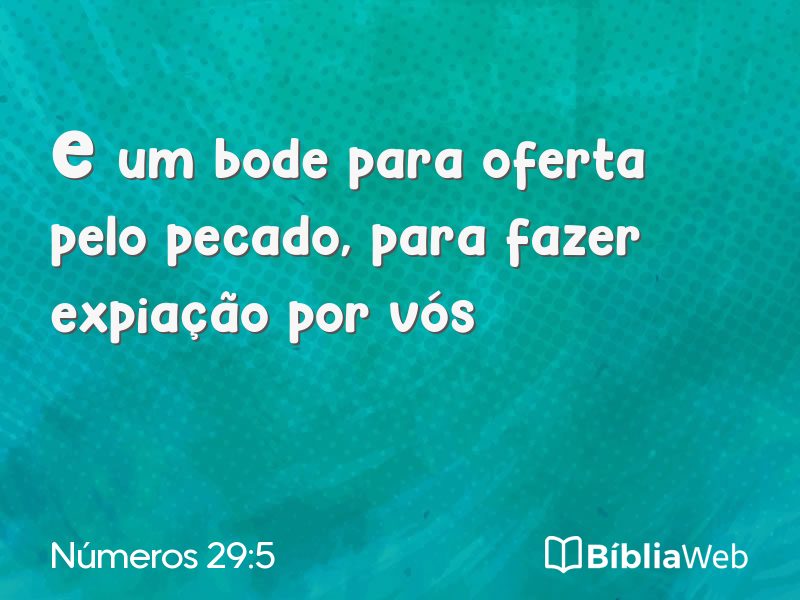 Números 29:5 em imagem para compartilhar