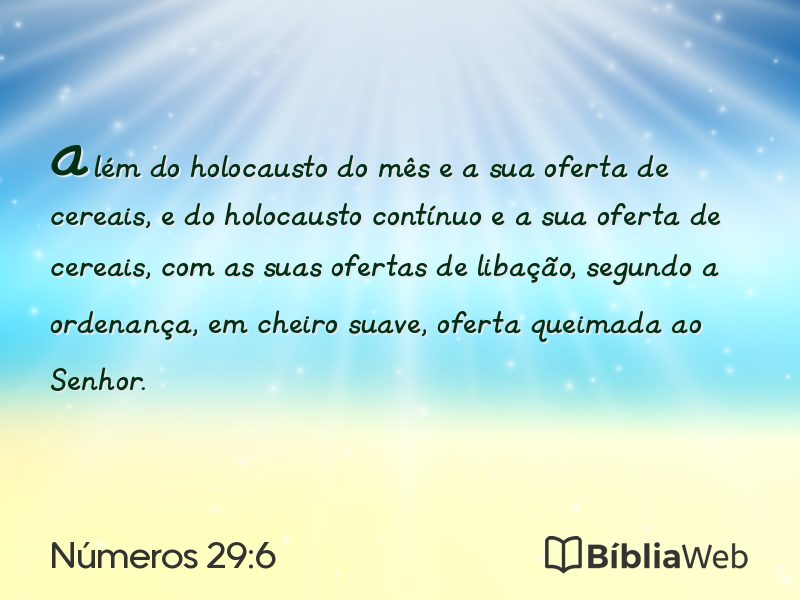 Números 29:6 em imagem para compartilhar