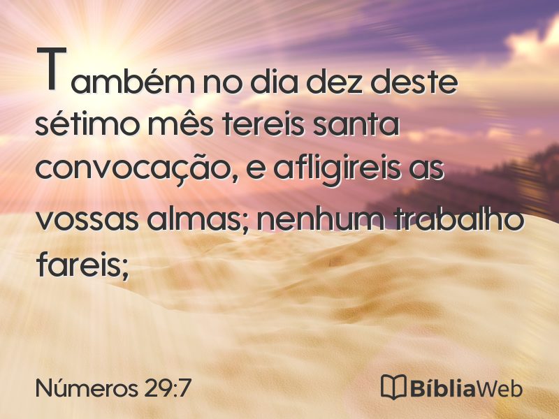 Números 29:7 em imagem para compartilhar