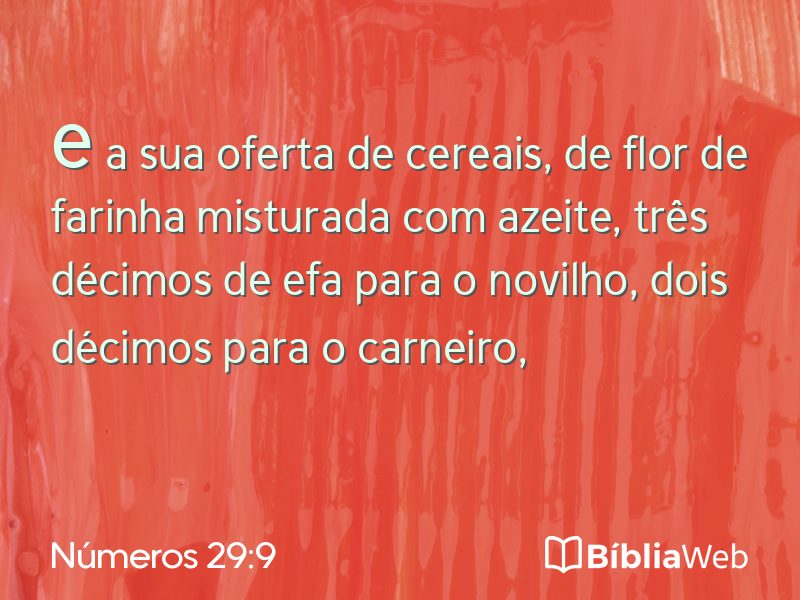 Números 29:9 em imagem para compartilhar