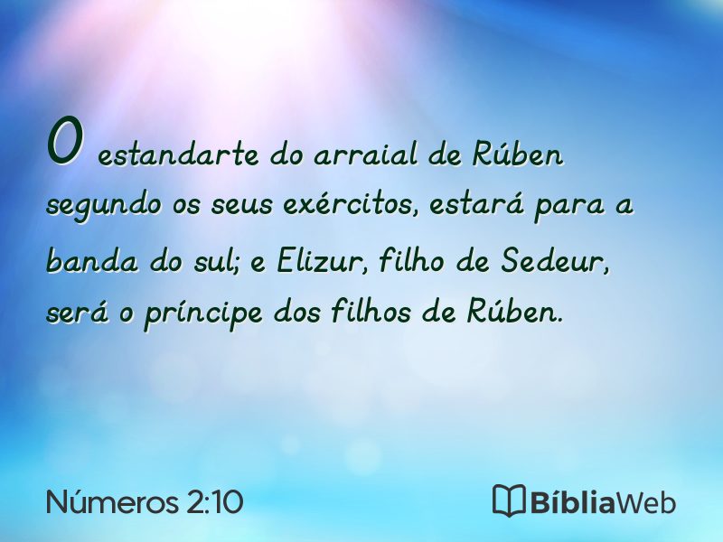 Números 2:10 em imagem para compartilhar