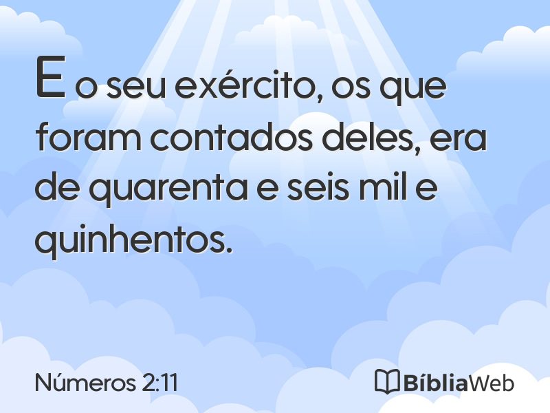 Números 2:11 em imagem para compartilhar