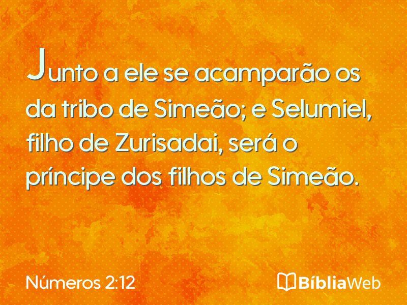 Números 2:12 em imagem para compartilhar