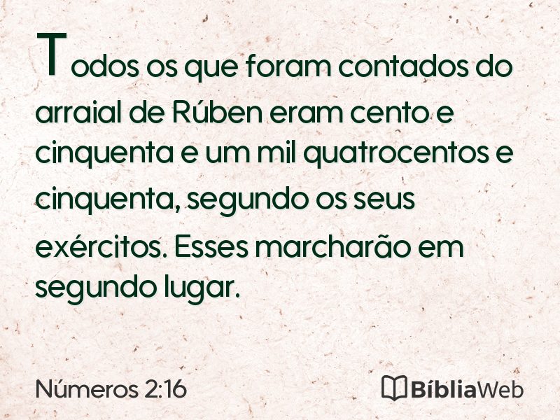 Números 2:16 em imagem para compartilhar