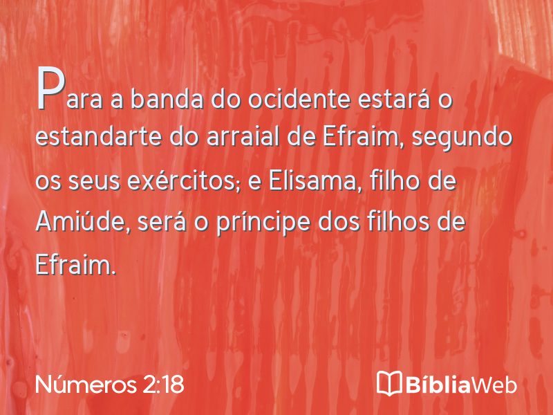 Números 2:18 em imagem para compartilhar