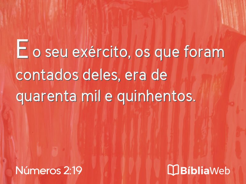 Números 2:19 em imagem para compartilhar