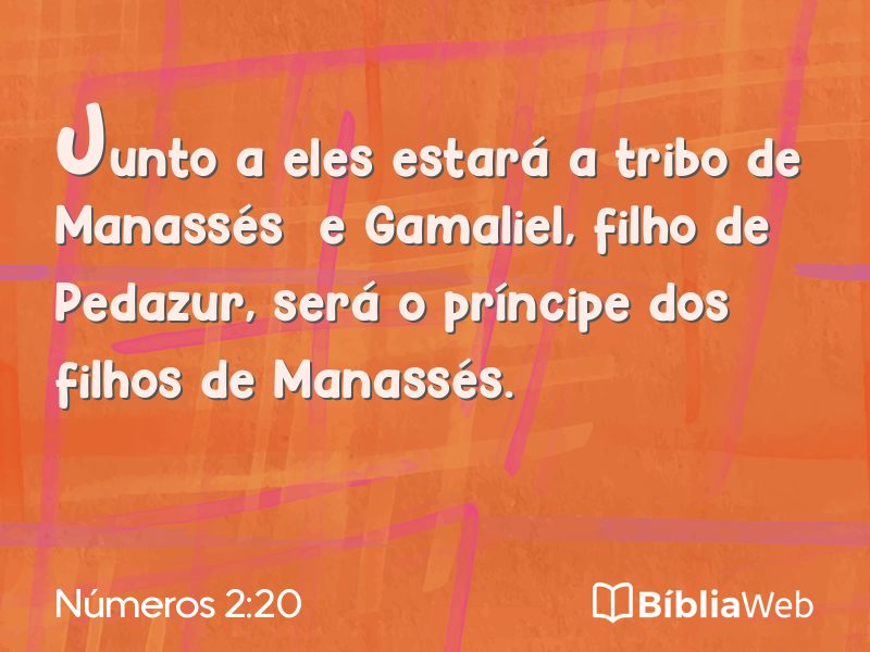 Números 2:20 em imagem para compartilhar
