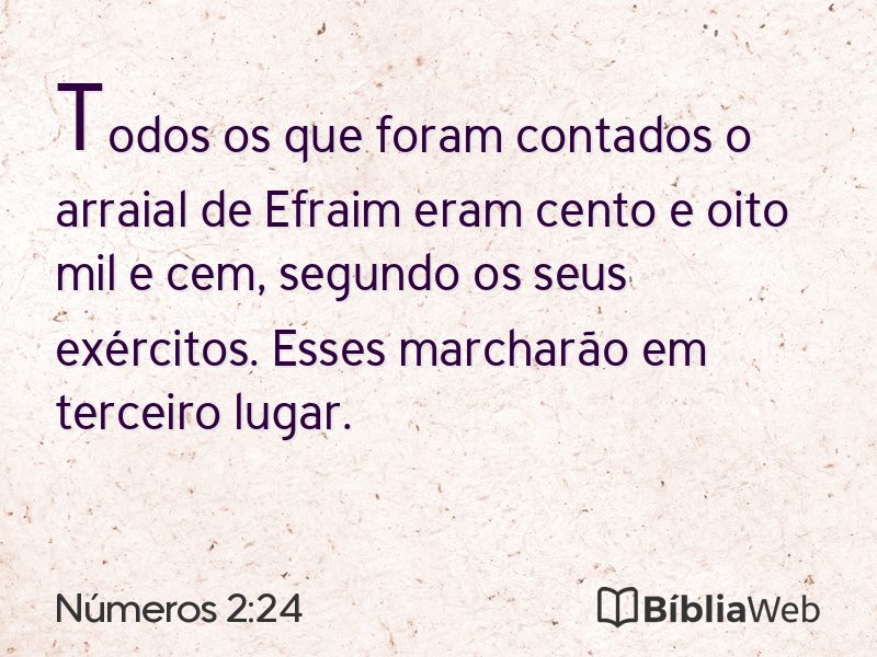 Números 2:24 em imagem para compartilhar