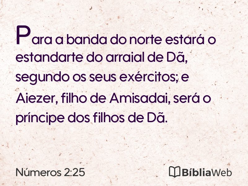 Números 2:25 em imagem para compartilhar