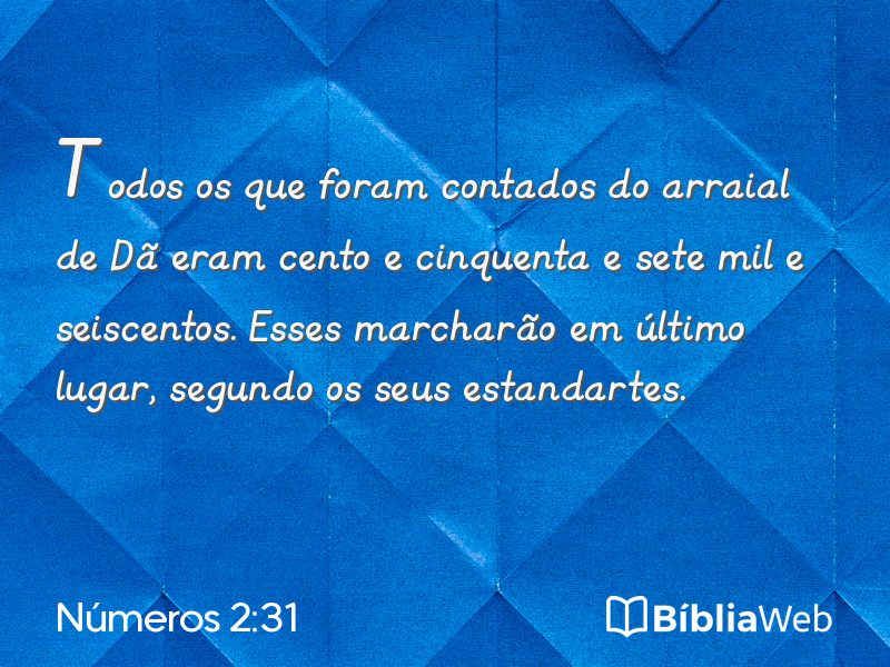 Números 2:31 em imagem para compartilhar