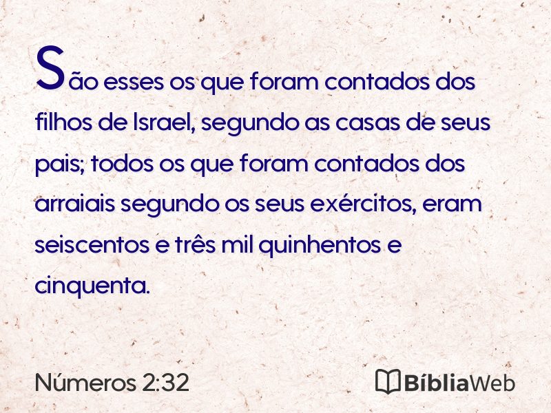 Números 2:32 em imagem para compartilhar