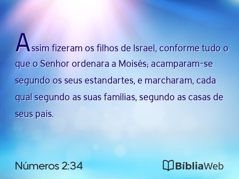 Números 2:34 em imagem para compartilhar