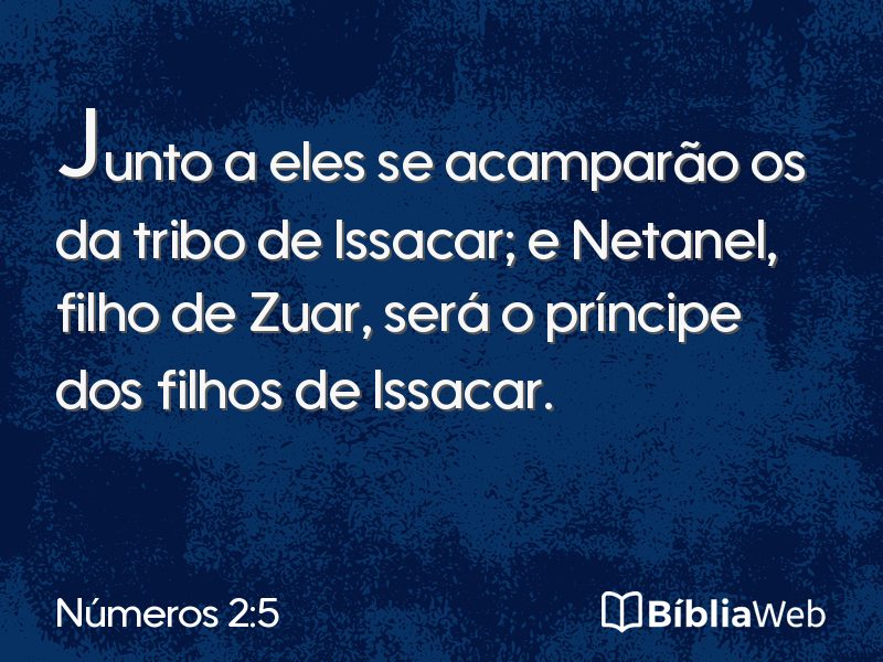 Números 2:5 em imagem para compartilhar