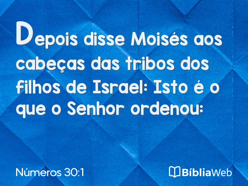 Números 30:1 em imagem para compartilhar