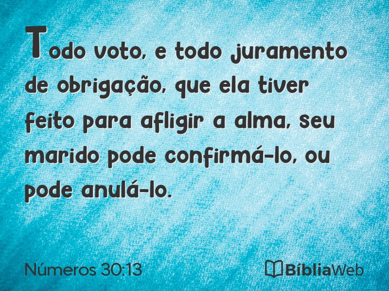 Números 30:13 em imagem para compartilhar