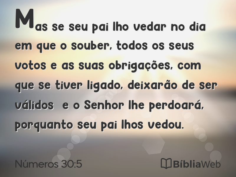Números 30:5 em imagem para compartilhar