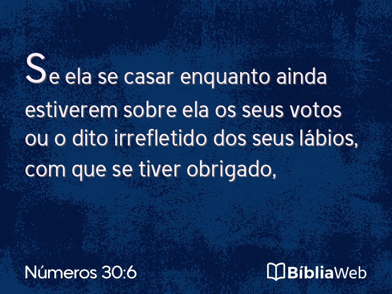 Números 30:6 em imagem para compartilhar