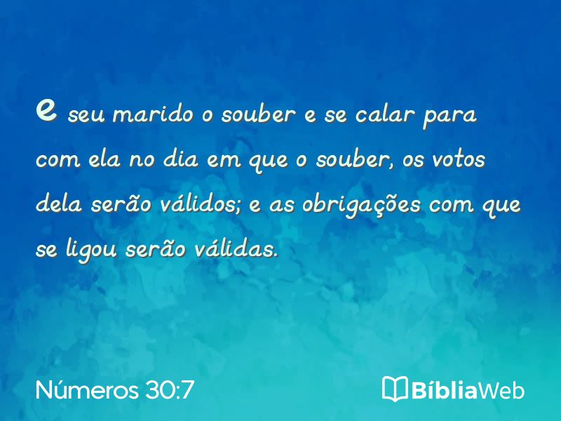Números 30:7 em imagem para compartilhar
