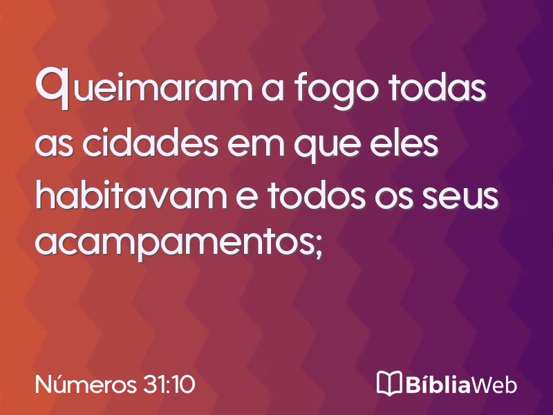 Números 31:10 em imagem para compartilhar