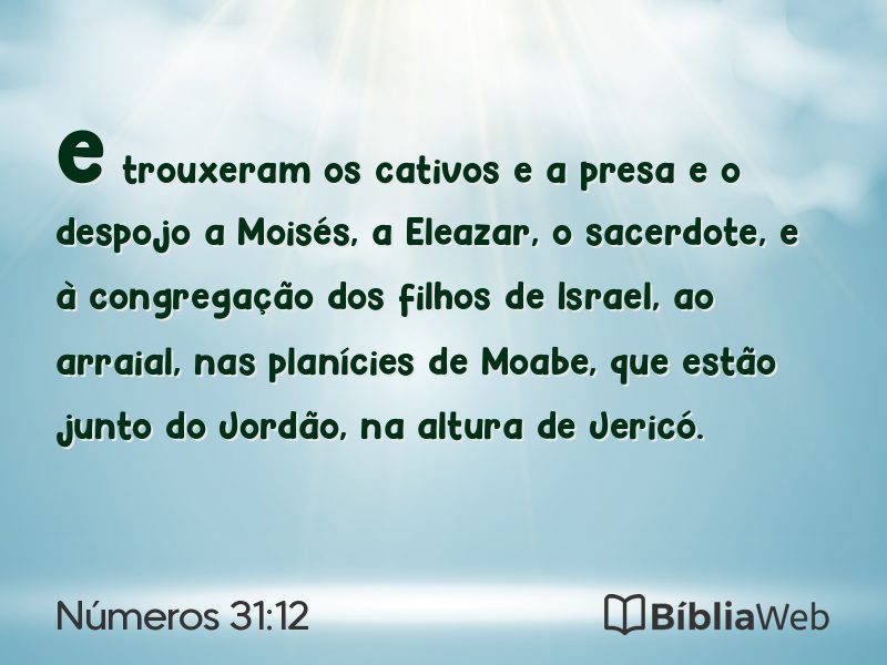 Números 31:12 em imagem para compartilhar