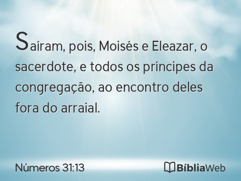 Números 31:13 em imagem para compartilhar